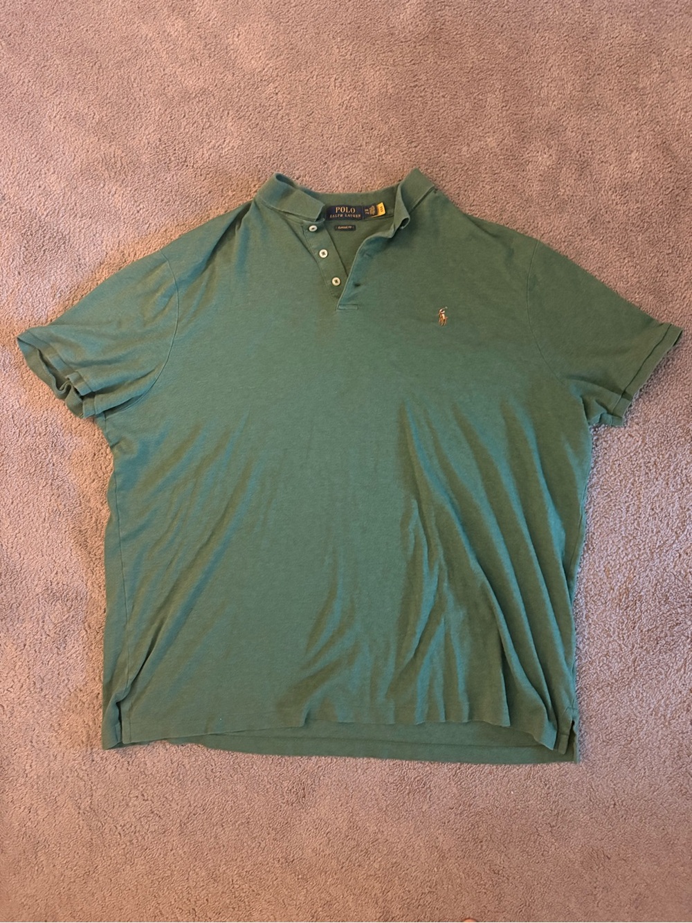 Ralph Lauren Green Short-Sleeve Polo with Embroidered Pony